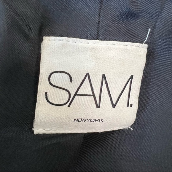 SAM Parka Womens size small Black Campus Jacket Wool Blend Hooded Fur Collar - Picture 15 of 15